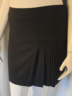Mossimo Stretch Classic Black Pleated Mini Skirt with Side Zipper Size 14